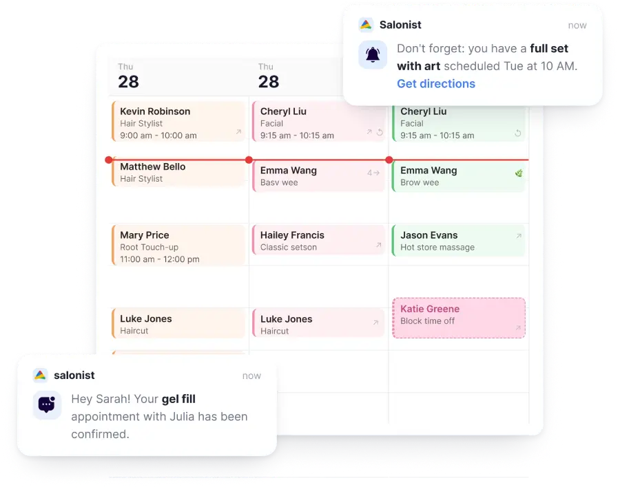 Nail Salon Scheduling Software for Technicians and Stations